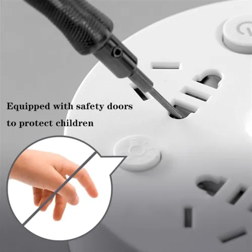 Lampe Veilleuse pour Chevet & Bureau avec Prises Secteur et Ports USB, Câble Secteur à 1.8m 