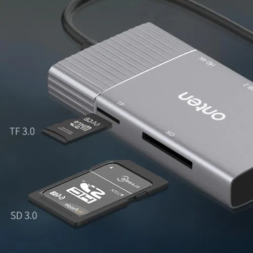 Station d'Accueil 7-en-1- USB-C, Vidéo HDMI+VGA 4K, 2*USB 3.0,  PD, SD/TF, Audio ,OTN-95113 ONTEN