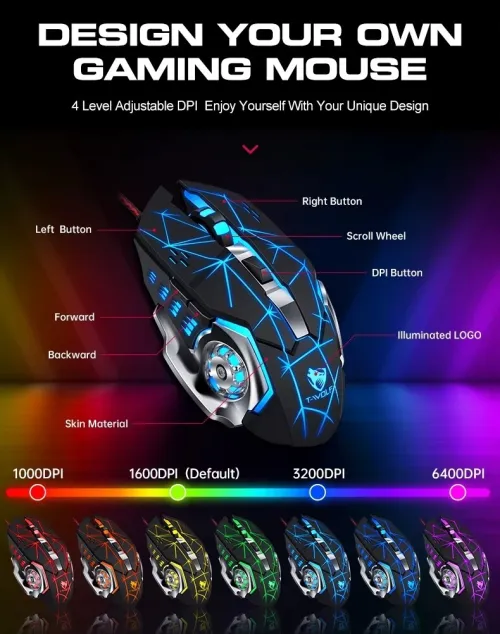 Kit Mobile Gaming 5en1 Clavier & Souris & Tapis de Souris & Convertisseur et support TF950 T-WOLF