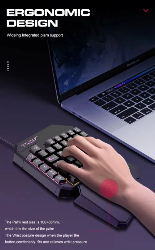 Kit Mobile Gaming 5en1 Clavier & Souris & Tapis de Souris & Convertisseur et support TF950 T-WOLF