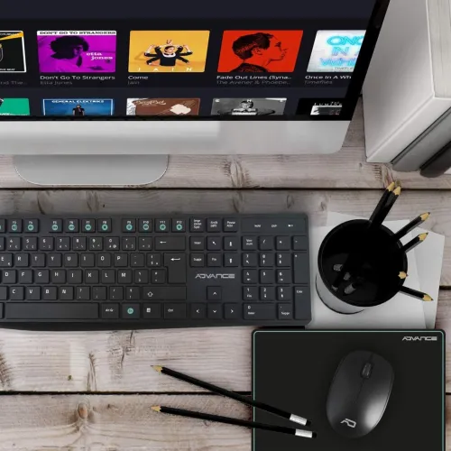 Pack 3 en 1: Clavier Sans fil + Souris Sans fil + Tapis Anti-Dérapant Wireless 2.4Ghz CLS-7100RF ADVANCE