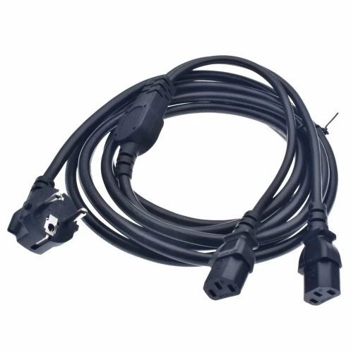 Câble d'Alimentation pour PC 3m Ø 3x0.75mm2 avec Double Connecteurs C13
