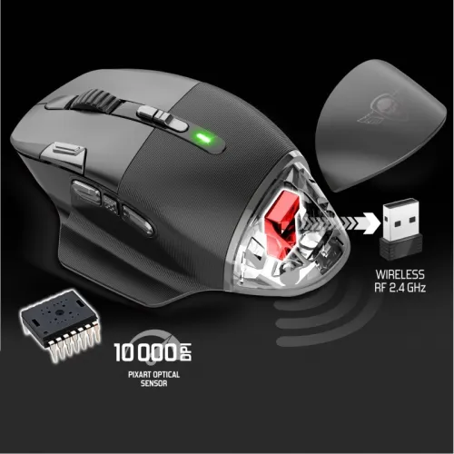 Souris Sans Fil pour Gamer 10000 Dpi 9 Boutons Programmables RGB Xpert-M800 Spirit Of Gamer