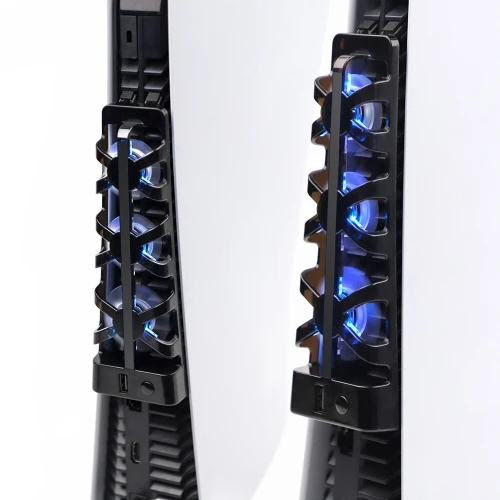 Refroidisseur avec 3 Ventilateurs & Hub USB 2.0 avec Effet Lumineux LED Bleu pour PS-5 TP5-1523E 