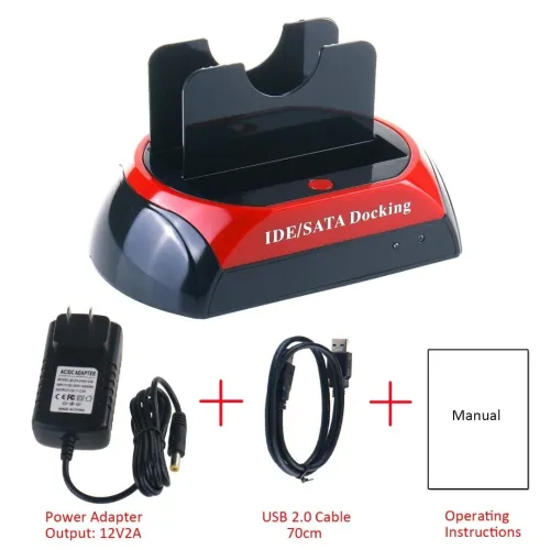 Station d'Accueil Double pour Disques Durs SATA/IDE 2,5" et 3,5" sur Port USB 2.0 875D