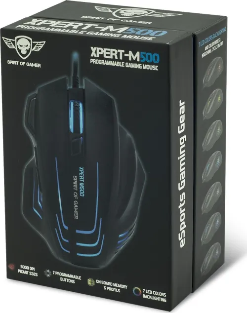 Souris Gaming Usb Capteur Optique 8000 Dpi - 7 Boutons Programmable Xpert-M500 Spirit Of Gamer