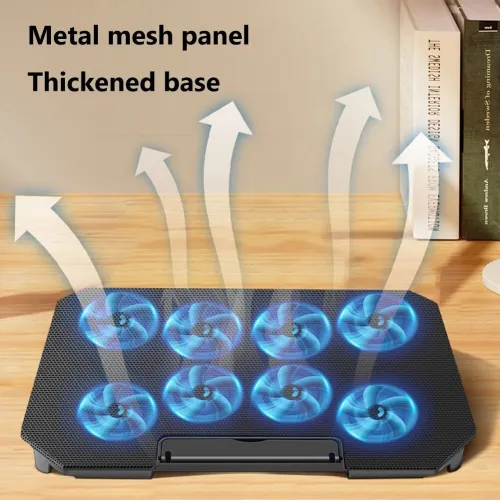 Refroidisseur Laptop avec 8 Ventilateurs Réglables Compatibles jusqu'à 17" NCP-213 MIKUSO