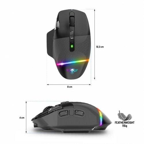Souris Sans Fil pour Gamer 10000 Dpi 9 Boutons Programmables RGB Xpert-M800 Spirit Of Gamer
