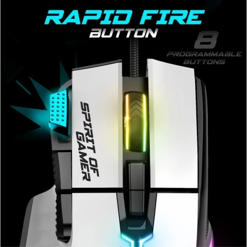 Souris Filaire USB pour Gamer 12800 Dpi - 8 Boutons Programmables RGB PRO-M5