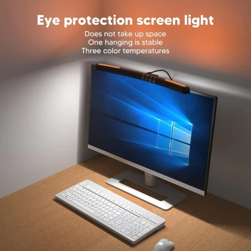 Barre Lumineuse Pour Ecran D'ordinateur, Barre Lumineuse Incurvée Avec 7 Couleurs RGB
