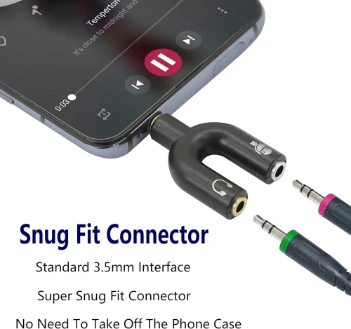 Adaptateur Splitter Jack 3.5mm (M) vers 2 Jack 3.5 (F) Audio + Microphone