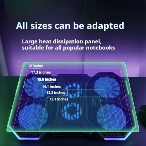 Refroidisseur avec 6 Ventilateurs Réglables  Jusqu'À 19" avec Support Mobile RGB NCP-079 RGB MIKUSO