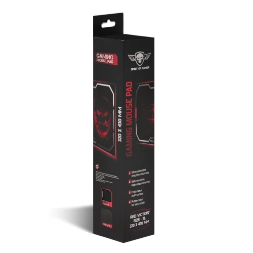 Tapis de Souris Professionnel Gamer RED VICTORY- XL 43 x 32 Cm SOG-PAD01XLR Spirit Of Gamer