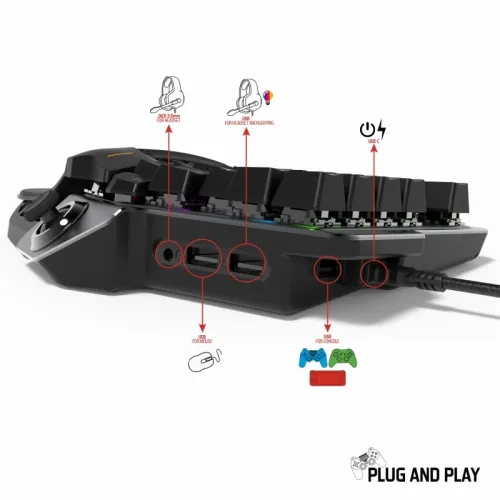 Pack 3 En 1 Clavier Rgb+Souris+Tapis Pour Ps4 Xbox One Switch Pc Xpert-G900 Spirit Of Gamer