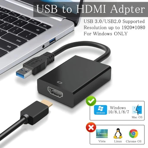Adaptateur Convertisseur USB 3.0/2.0 vers HDMI 1080P FHD Audio Vidéo