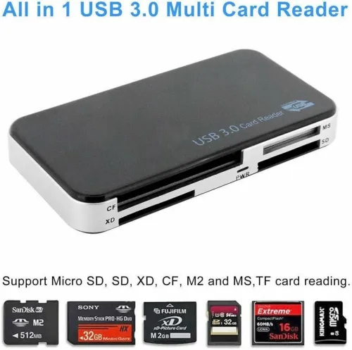 Lecteur de Carte Mémoire All in 1 USB 3.0 5 Gbit /s pour Carte CF - SD - Micro SD -MS - XD - TF - M2