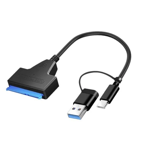 Adaptateur Convertisseur USB 3.0 & Type-C vers SATA III (6 Gbps) pour SSD/HDD 2.5" - Plug & Play