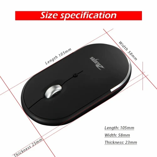 Souris Professional Bluetooth & 2.4GHZ Jusqu'a 2400 DPI Réglable 5 Boutons Rechargeable F-11 ZELOTES