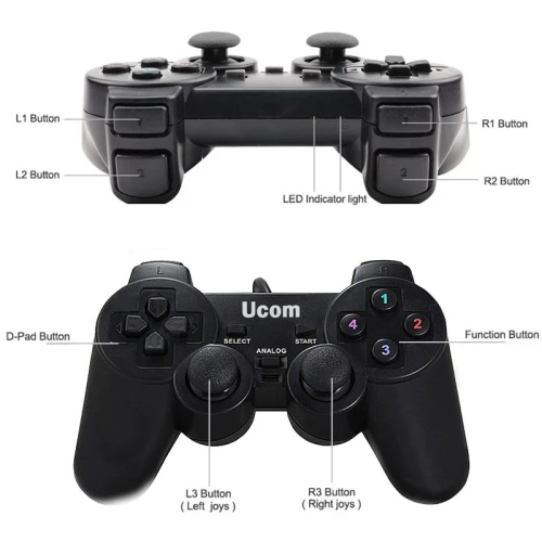 Double Manettes de Jeux DUALSHOC USB pour PC UC-JS704S2 Ucom