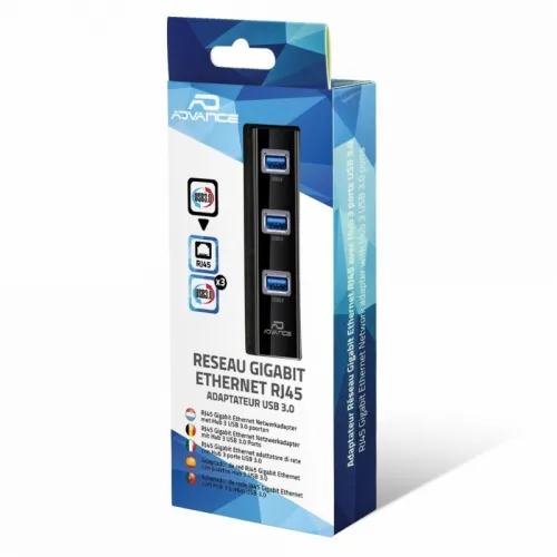 Hub USB 3.0 Réseau Multiples 3 Ports USB 3.0 & Interface  RJ45 Gigabit Ethernet CB-USBRJ45 ADVANCE