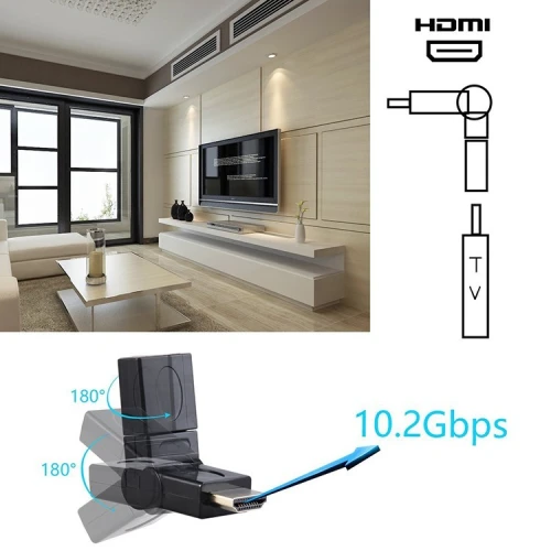 Adaptateur HDMI M/ HDMI F 1.4 Articulaire - 360 HQ