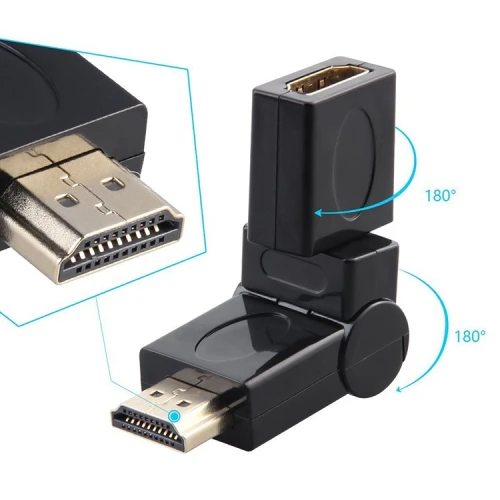 Adaptateur HDMI M/ HDMI F 1.4 Articulaire - 360 HQ