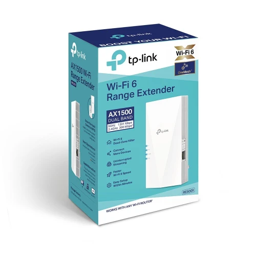 Répéteur & Extenseur Wi-Fi 6 AX1500 Port RJ45 Gigabit RE500X TP-Link