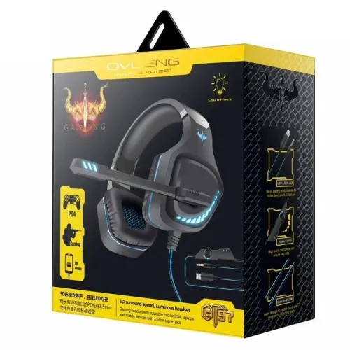 Casque Gaming Stéréo Jack 3.5 mm pour Mobile Gaming / Laptop / PS4 GT97 OVLENG 