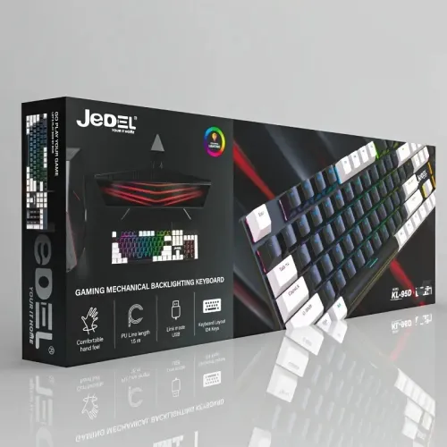 Clavier Gaming Mécanique USB 104 Touches, Structure Métallique, RGB Anti-Ghosting KL-95D JEDEL 