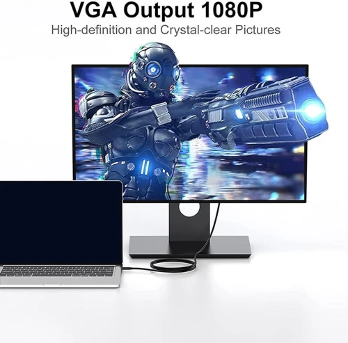 Câble USB Type-C male vers VGA male 1.8 m