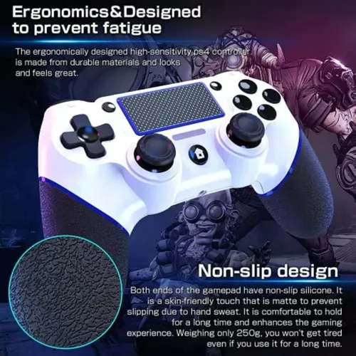 Manette Gaming Bluetooth Pour  PS4 & PC Dual-Shock Rechargeable avec Entrée Jack 3.5mm