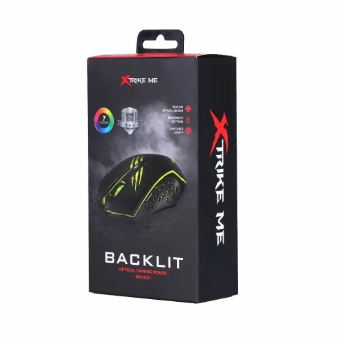 Souris Gaming Optique Filaire USB  Rétro-Éclairage LED Multicolore, 7 Couleurs GM-203 XTRIKE ME