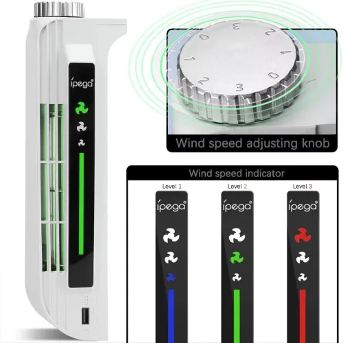 Refroidisseur & Extracteur de Chaleur avec Hub USB 2.0 & Indicateur LED pour PS-5 PG-P5031A IPEGA