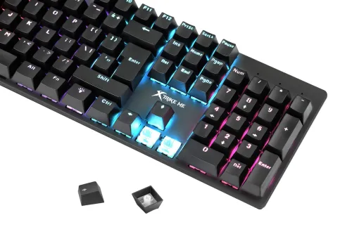 Clavier Gaming Mécanique Multimédia Anti-Ghosting Rétro-Éclairage USB QWERTY GK-915 Xtrike Me