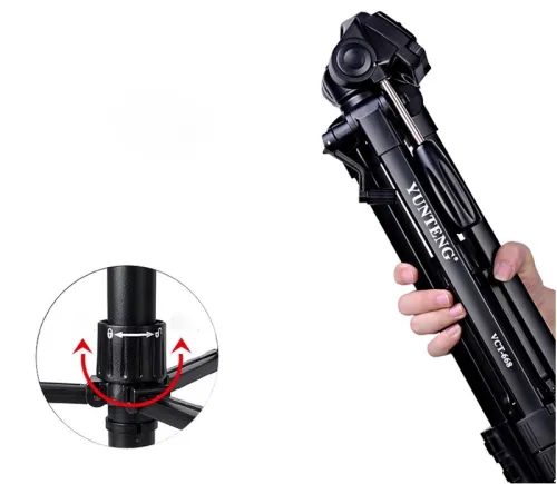 Trépied Pro pour Appareil Photo avec Tête d'Amortissement Fluide Tridimensionnelle 360 Degrés VCT-668 Yunteng