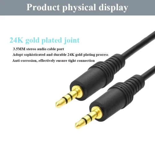 Câble Audio Auxiliaire Jack 3.5mm Mâle à Mâle Cordon Mince de 1.5 m/ 3 m/ 5 m/ 10 m