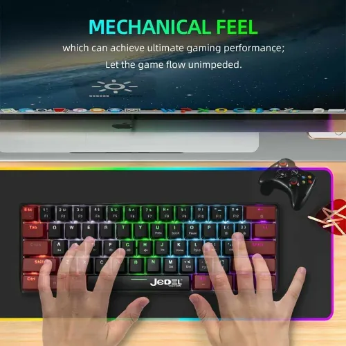 Clavier Gaming USB Filaire Mécanique à 60 % - 61 Touches Anti-Ghosting - KL-69 JEDEL