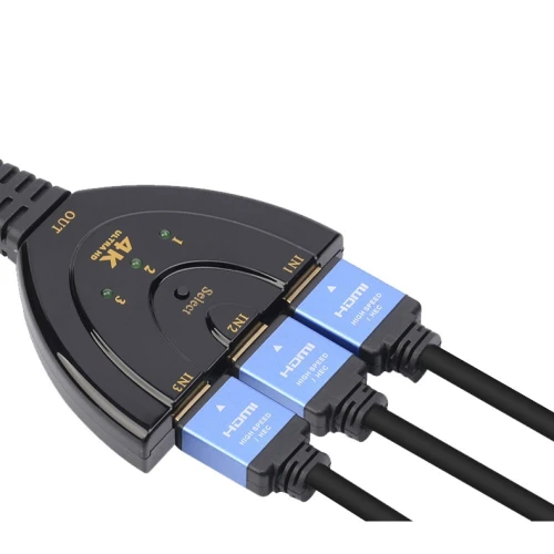Switch (Commutateur) HDMI 3 Ports 4K Ultras en 1 sortie Prend en charge la 4K 3D 1080P