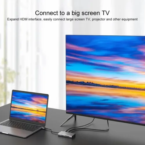 Station d'Accueil 7-en-1- USB-C, Vidéo HDMI+VGA 4K, 2*USB 3.0,  PD, SD/TF, Audio ,OTN-95113 ONTEN