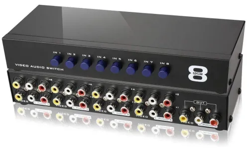 Switch AV 8 Port - RCA Audio Video 8 in 1 Out to TV - Box Composite Selector MANUAL MT-831AV