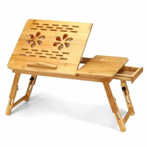 Table & Refroidisseur avec Deux Ventilateurs en Bois pour Laptop Pliable & Réglable BM60 BAMBOO 