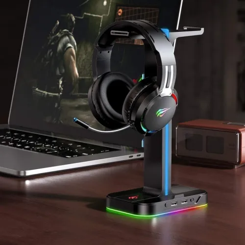Support Casque Double RGB Avec 2 ports USB GameNote TH650 HAVIT