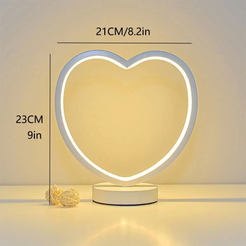 Lampe Veilleuse Pour Chevet & Bureau Décorative Avec Télécommande Forme Cœur ,2 mode de Lumières