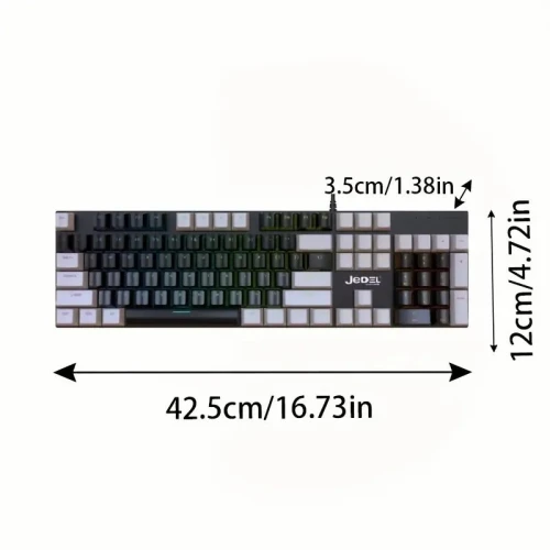 Clavier Gaming Mécanique USB 104 Touches, Structure Métallique, RGB Anti-Ghosting KL-95D JEDEL 