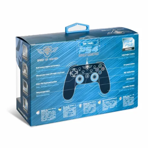 Manette Gamine ESport Cable USB 3M 12 Boutons pour PS4 SOG-WPS4 Spirit Of Gamer