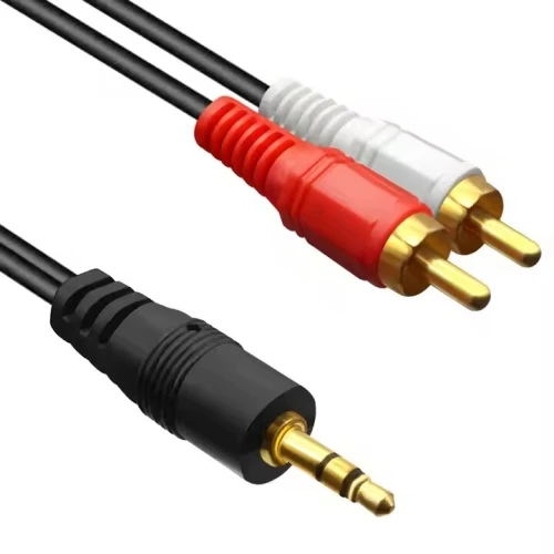 Câble Audio Auxiliaire Jack 3.5mm Mâle à 2RCA Mâle Cordon Mince  de 1.5 m /3 m /10 m