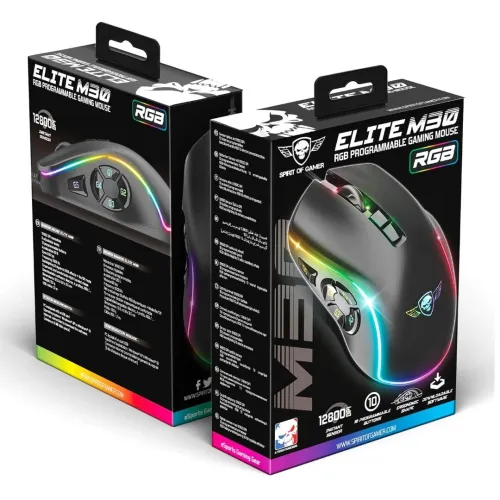 Souris Optique Filaire USB Gaming RGB ,10 Boutons Programmables,RGB Elite M30 S-EM30 Spirit Of Gamer