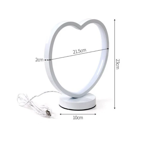 Lampe Veilleuse Pour Chevet & Bureau Décorative Avec Télécommande Forme Cœur ,2 mode de Lumières