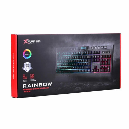 Clavier Gaming Membrane Multimédia Anti-Ghosting Rétro-Éclairage USB QWERTY GK-508 Xtrike Me