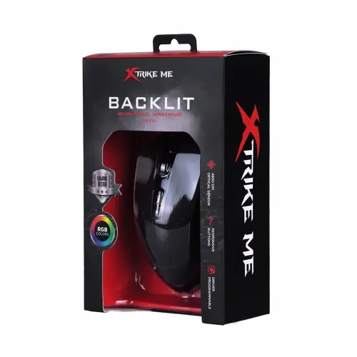 Souris Gaming Optique Filaire USB Rétro-Éclairage 7 Boutons RGB, Programmable, GM-510 XTRIKE ME